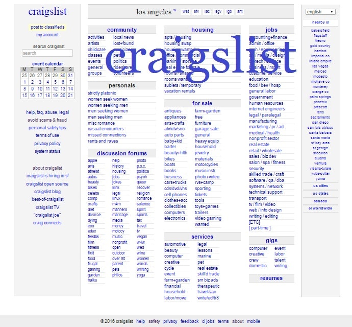 Craigslist Online Classifieds: Good Site for Selling Stuff