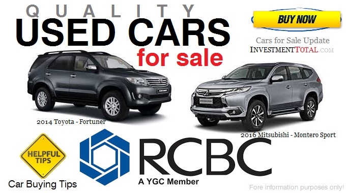 186 Used Cars for Sale of RCBC (Philippines) 2014 - 2017 Car Model