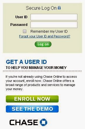 chase online banking login in