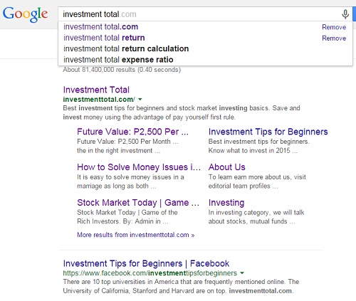 make sitelinks appear in google search