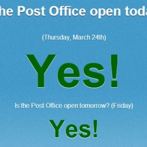 is the post office open today or closed