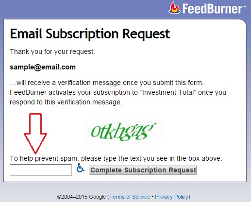 email subscription form feedburner