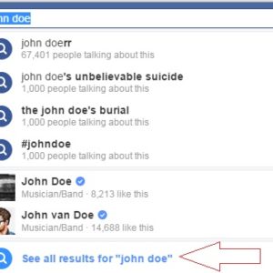 search for people on Facebook