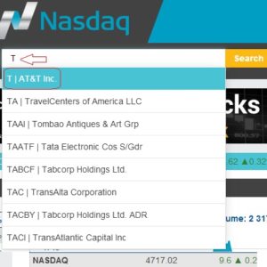 stock ticker nasdaq AT&T