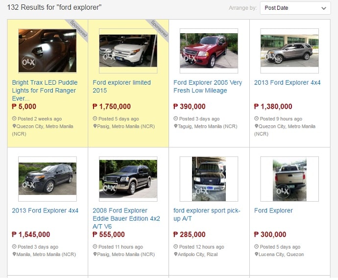 used ford explorer for sale in olx results-min