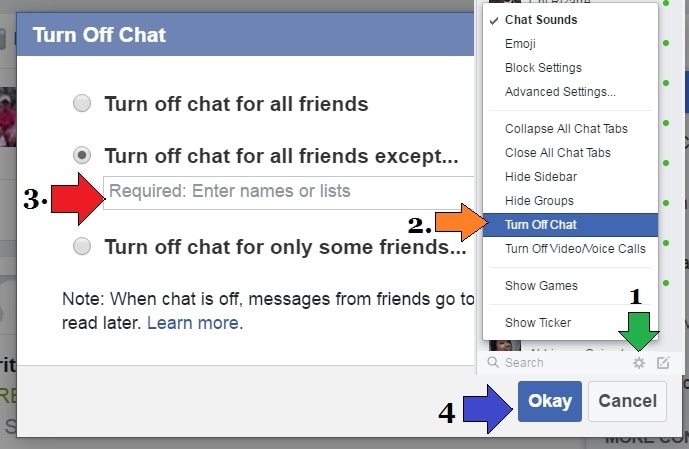turn on facebook chat for specific friends-min