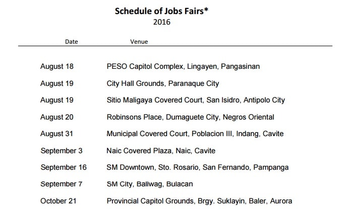 upcoming job fair philippines 2016