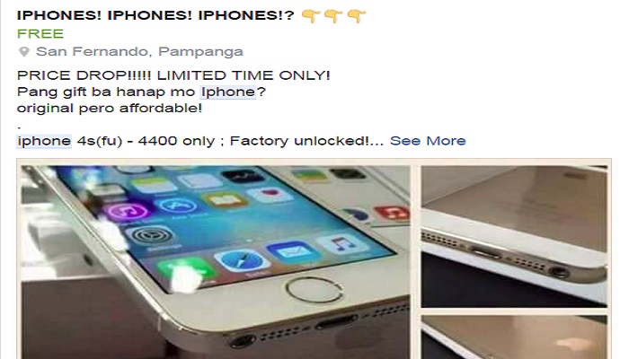 Avoid Cheap iPhones for Sale in Facebook (Scam Alert)