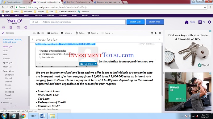 Finanzas Internacionales Offers Investment, Real Estate & Car Loans Online (Scam Alert)