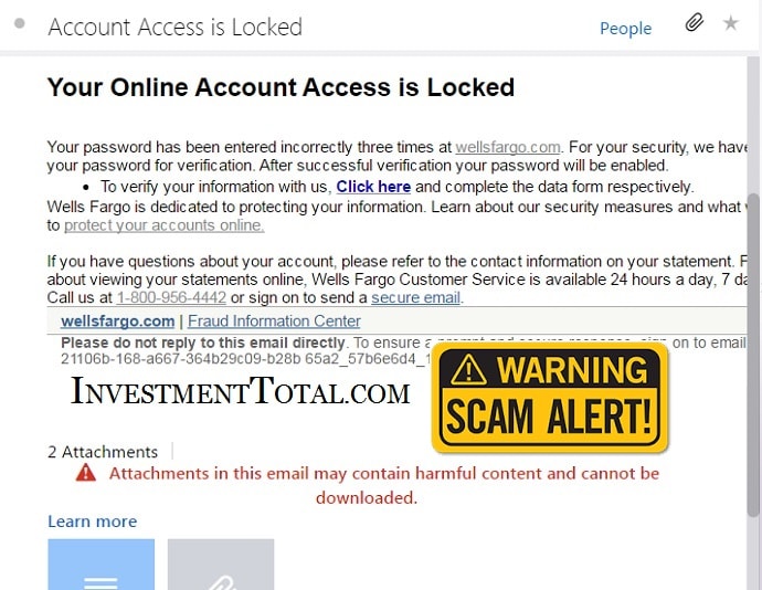 Wells Fargo Online Account is Locked (Scam Alert)