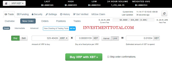 Trade Bitcoin to Ripple (BTC Vs. XRP) via Kraken (Success)