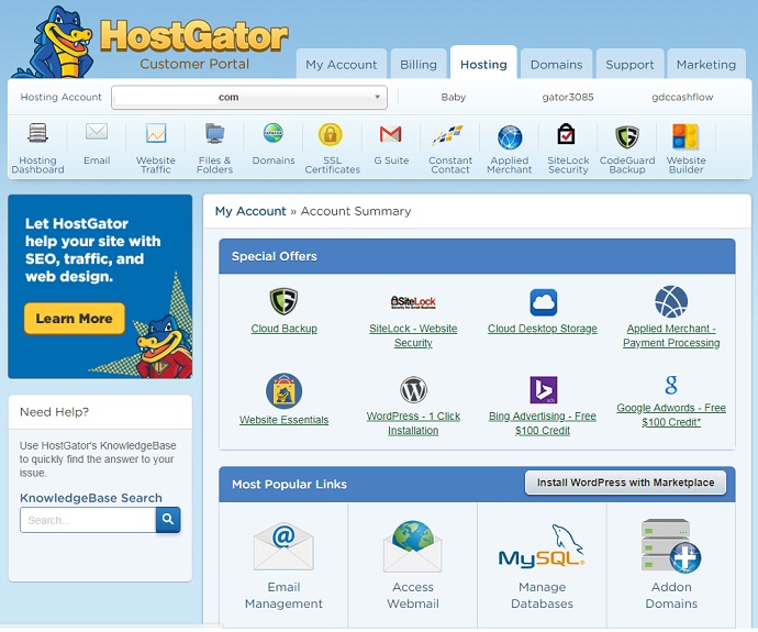 web hosting services hostgator