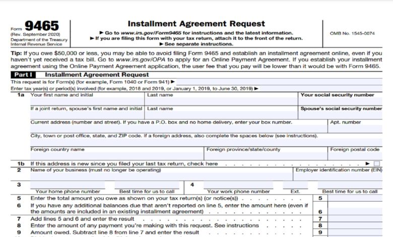 IRS Installment Plan PDF