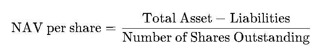 net asset value NAV formula